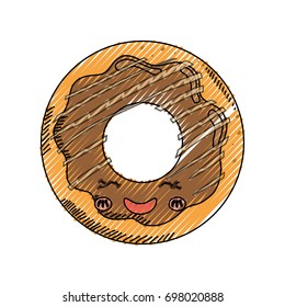 Sweet donut dessert kawaii cute cartoon