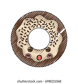 Sweet donut dessert kawaii cute cartoon