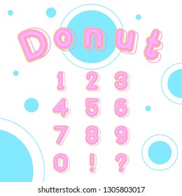 Sweet donut font number vector