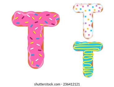 Sweet Donut Font Vector Letter T Stock Vector (Royalty Free) 236412121 ...