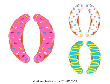 Sweet donut font vector. symbol parentheses