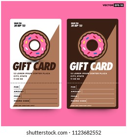 Sweet Donut Gift Card Vector Illustration