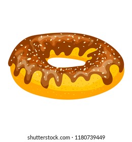 Sweet donut icon. Cartoon of sweet donut vector icon for web design isolated on white background