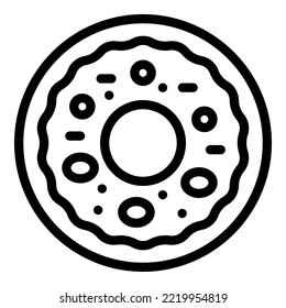 Sweet donut icon outline vector. Waterfall machine. Food chocolate