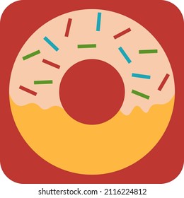 Sweet donut, illustration, vector on a white background.