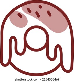 Sweet donut, illustration, vector on a white background.