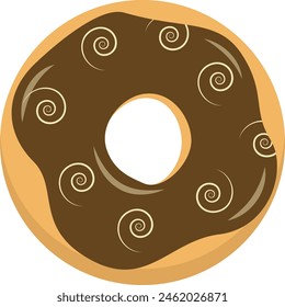 Sweet Donut Isolated on White Background. Cute Cartoon Design and Shapes. Vector Illustration.