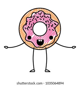 sweet donut kawaii character
