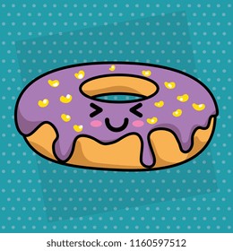 sweet donut kawaii character