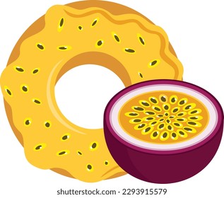Sweet donut of passion fruit
