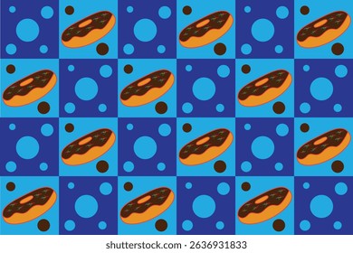 Sweet Donut Pattern Repeating Chocolate Glazed Donut Design