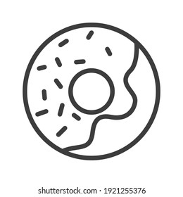 Sweet donut Simple food icon in trendy line style isolated on white background for web apps and mobile concept. Vector Illustration. EPS10