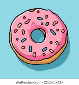 sweet donut with sprinkles, vector illustration for food design concept