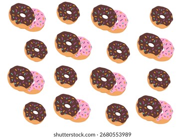 donut doce com polvilhas, ilustração vetorial para conceito de design de alimentos
