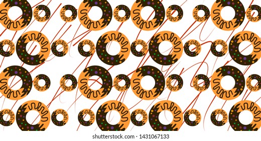  Sweet donut vector background design