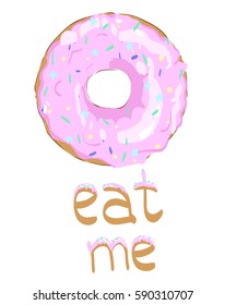 Sweet donut vector. Glaze. Eat me. Vector Image. Scalable to any size.Icon for Site