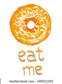 Sweet donut vector. Glaze. Eat me. Vector Image. Scalable to any size.Icon for Site