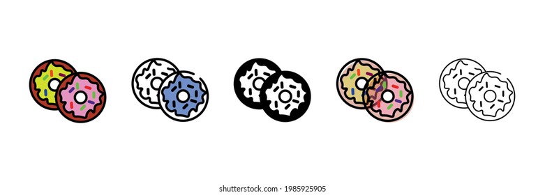 sweet donut vector  type icon