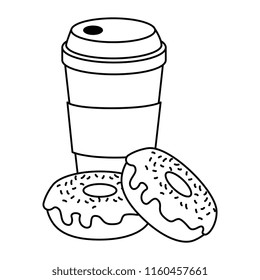 sweet donuts with coffee