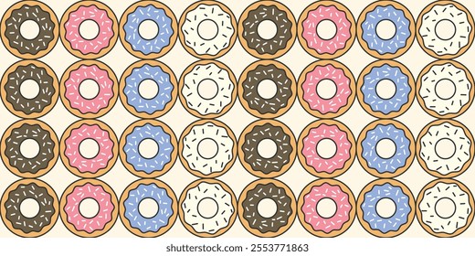 Sweet donuts colorful graphic elements and illustrations collection. Vector design
