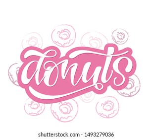 Sweet Donuts - cute hand drawn doodle lettering template poster art banner