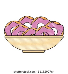 sweet donuts in dish bakery