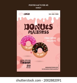 Sweet Donuts Flyer Vector Template