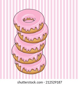 Sweet donuts. Hand drawn vector illustration.