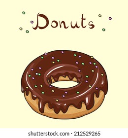 Sweet donuts. Hand drawn vector illustration.