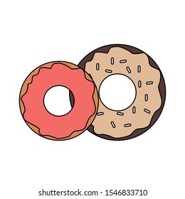 sweet donuts icon over white background, vector illustration