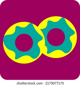 Sweet donuts, illustration, vector on a white background.