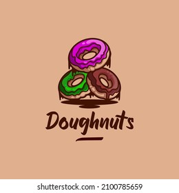 sweet donuts logo with playful design and illustration