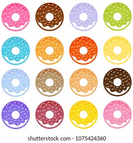Sweet donuts set.Vector