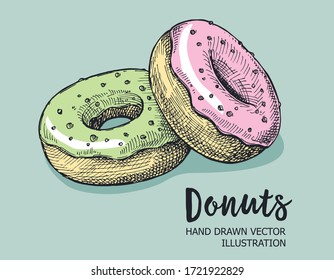Dulces dulces de diseño vintage. Ilustración vectorial.
