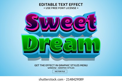 Sweet Dream 3D Editable Text Effect Template