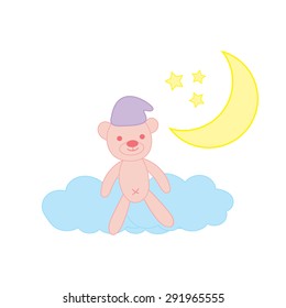 Sweet dream bear , vector design illustration.