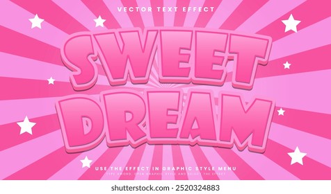 Sweet Dream Niedlicher bearbeitbarer Texteffekt Vorlage