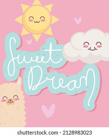 sweet dream design with cute baby symbols
