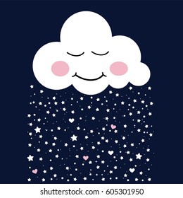 Sweet Dream. Dreaming baby. Concept idea. Good night .vector illustration.EPS 8