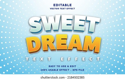 sweet dream editable text effect with modern and simple style, usable for logo or campaign title