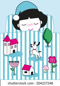 Sweet dream illustration set