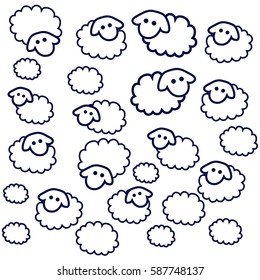 Sweet Dream Sheep. Concept idea. Good night .vector illustration.EPS 8