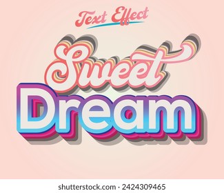 Sweet Dream Typography Text Effect, Alphabet, Poster Design