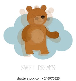 Sweet dreams background vector 