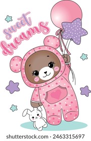 SWEET DREAMS BEAR CUTE LOVE STAR MAGIC