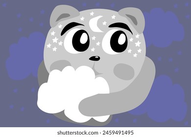 SWEET DREAMS BEAR vector illustration