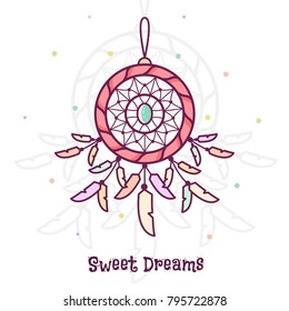Sweet Dreams Dreamcatcher Vector Illustration Stock Vector (Royalty ...