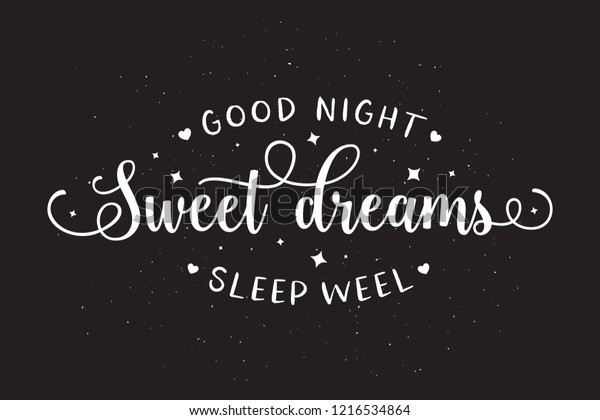 Sweet Dreams Good Night Typography Sleeping Stock Vector Royalty