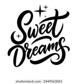 Sweet dreams handwritten calligraphic phrase
