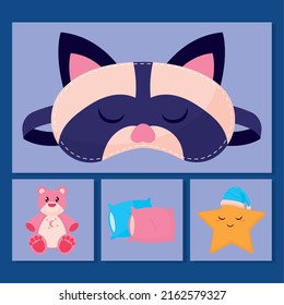 sweet dreams icon set design